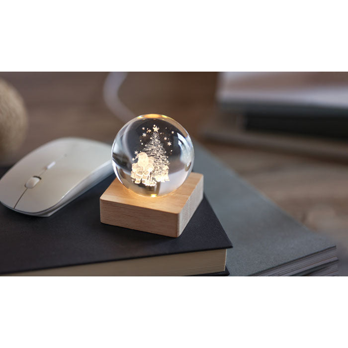 SANTA LIGHT - Bola de vidrio LED navideña
