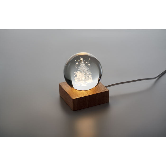SANTA LIGHT - Bola de vidrio LED navideña
