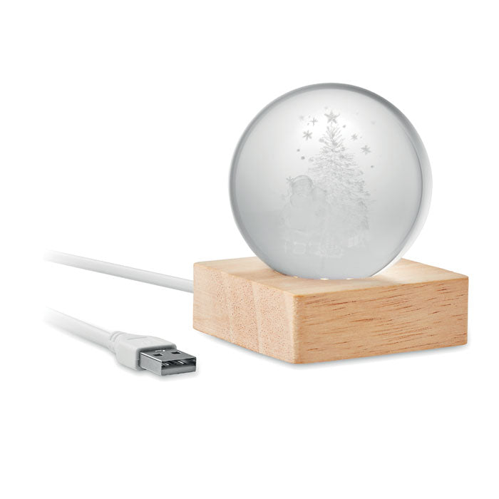 SANTA LIGHT - Bola de vidrio LED navideña