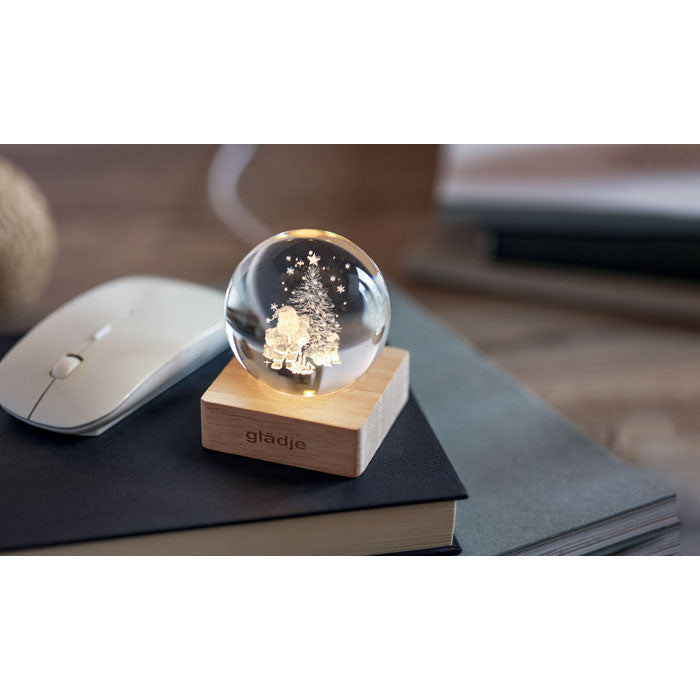 SANTA LIGHT - Bola de vidrio LED navideña