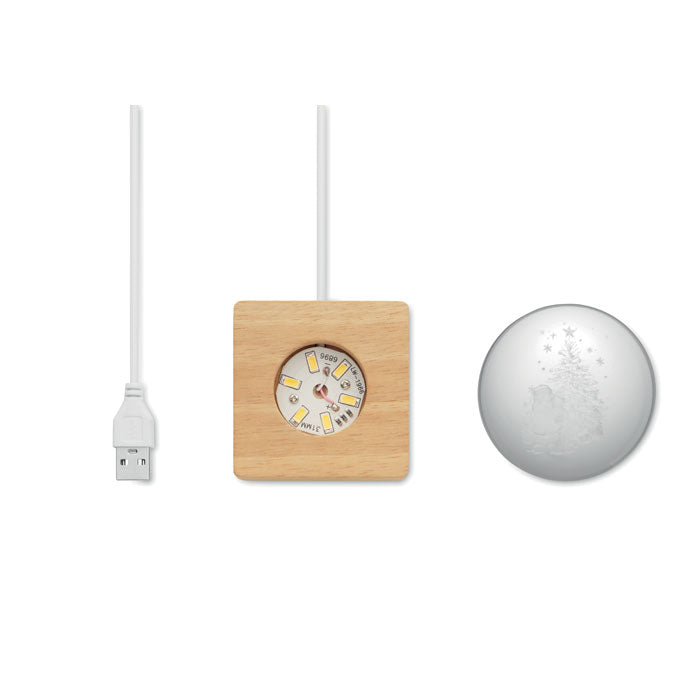 SANTA LIGHT - Bola de vidrio LED navideña