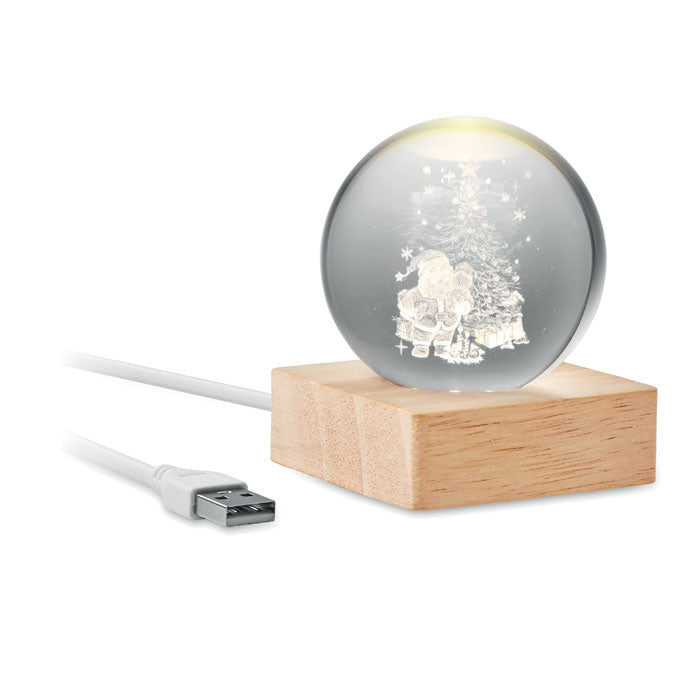 SANTA LIGHT - Bola de vidrio LED navideña