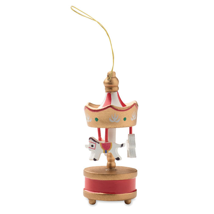 WHIRL - Adorno carrusel de madera, adorno decorativo de carrusel con cordón para colgar.