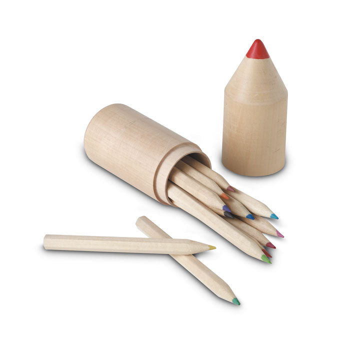 COLORET - 12 lápices en caja madera - Regalos Corporativos Personalizados · Clap Comunicacion