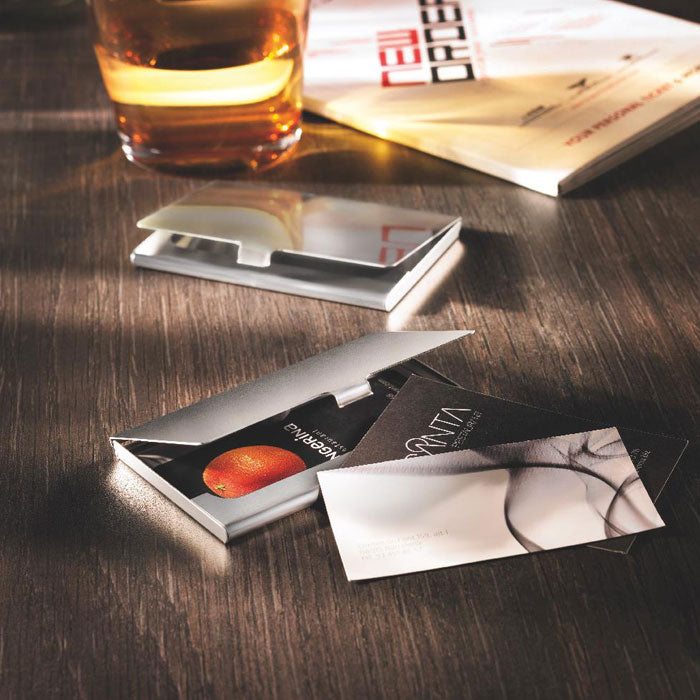 STANWELL - Tarjetero cromado - Regalos Corporativos Personalizados · Clap Comunicacion