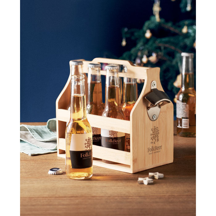 CABAS - Caja de bambú para 6 cervezas