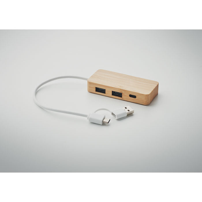 HUBBAM - HUB USB de 3 puertos de bambú