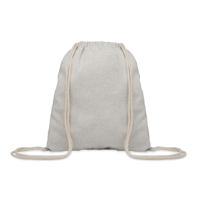 MUJIKA - Bolsa de algodón reciclado 140 gr. ecológica en color beige natural, con diseño minimalista y asas de cuerda para fácil transporte.
