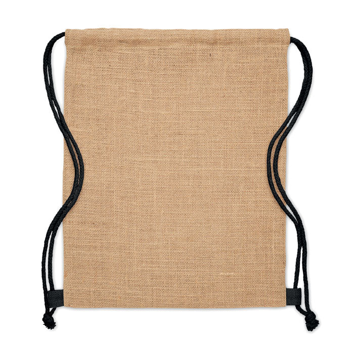 Vista trasera de la FUKURO - Bolsa de cuerdas yute resistente y sostenible, perfecta para llevar artículos personales de forma cómoda y ecológica.