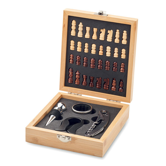 CHESSET - Tablero ajedrez juego de vino