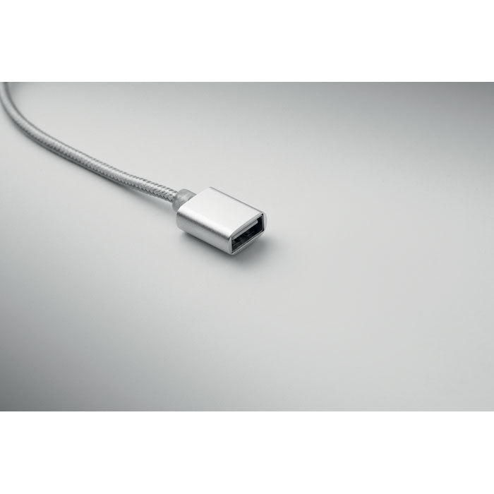 HUBLUE - Llavero cable de carga 3 en 1, con conector USB-A en un cable trenzado de aluminio.