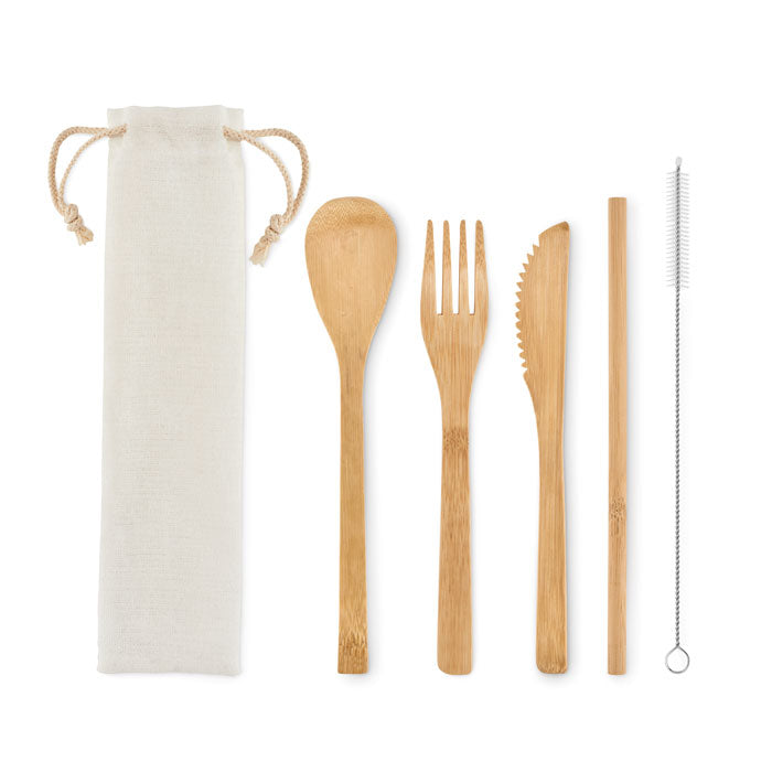SETSTRAW - Set de cubiertos de bambú