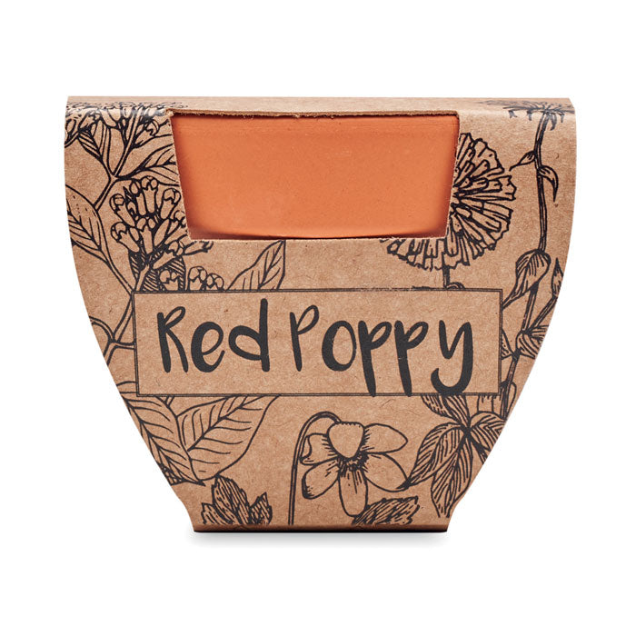 RED POPPY - Juego de macetas de terracota