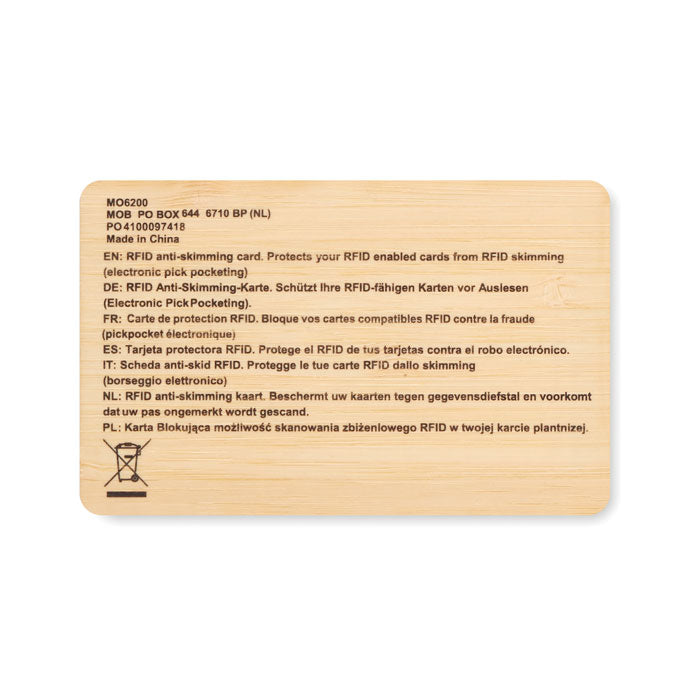 CUSTOS + - Tarjeta RFID carcasa bambú