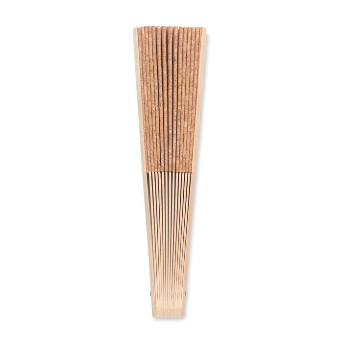 FANNY CORK - Abanico madera y tejido corcho