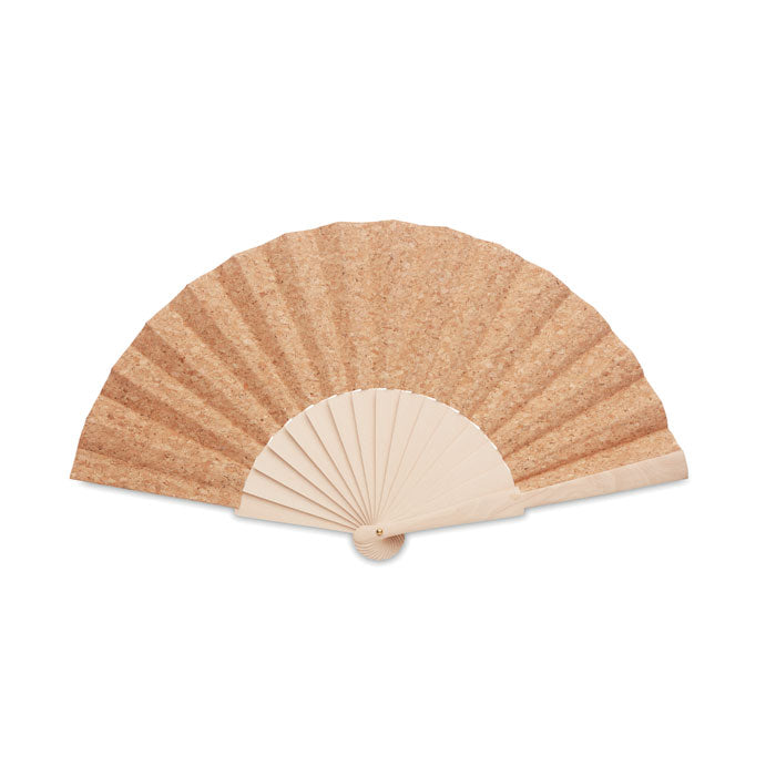 FANNY CORK - Abanico madera y tejido corcho