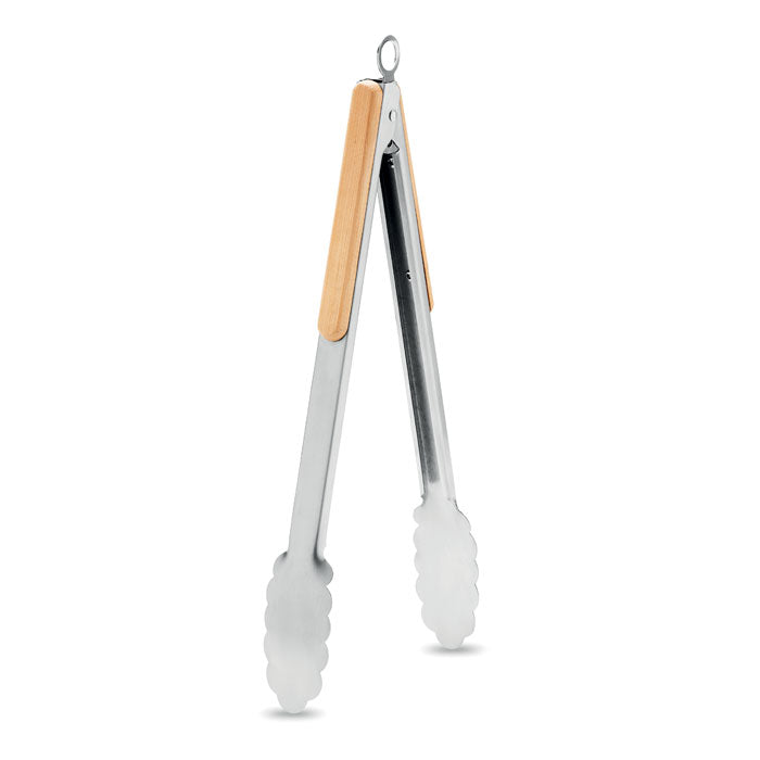 Pinzas barbacoa de acero inox. y madera