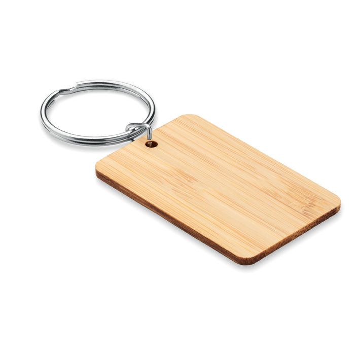 ANGLEBOO - Llavero rectangular de bambú