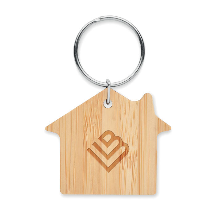 HOUSEBOO - Llavero de bambú con forma de c