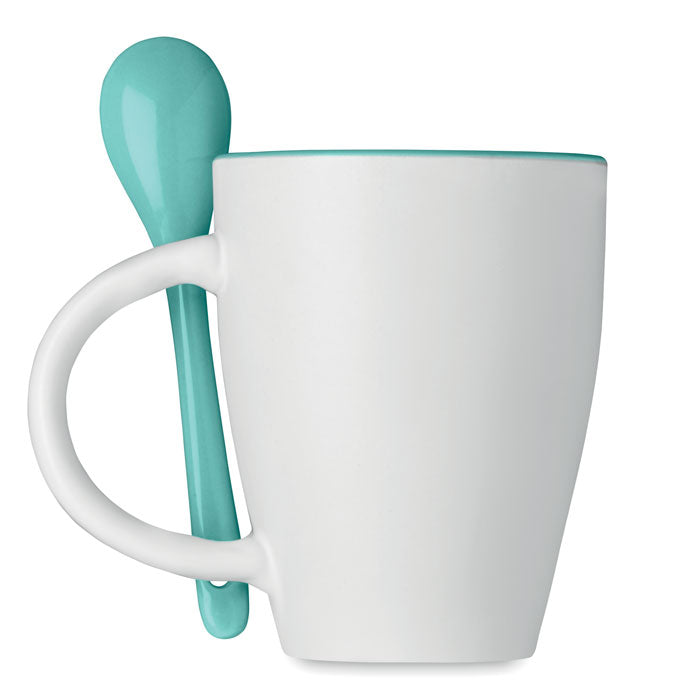 DUAL - Taza bicolor con cuchara 250 ml