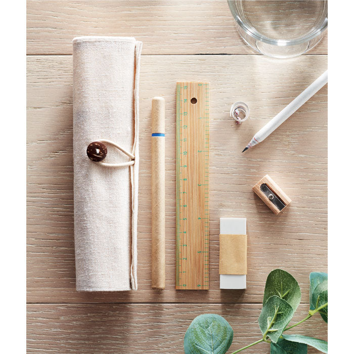 ECOSET - Set papeleria en bolsa algodón