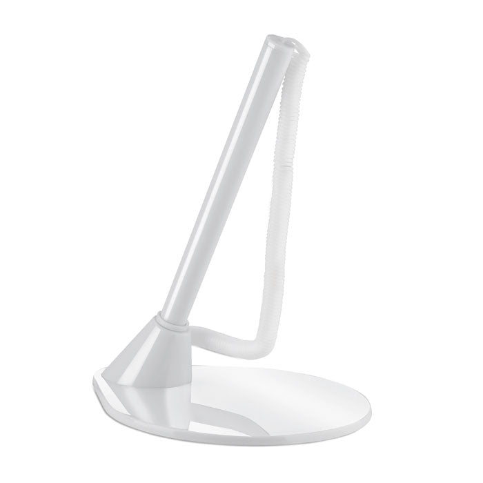 Bolígrafo blanco con soporte de plástico
