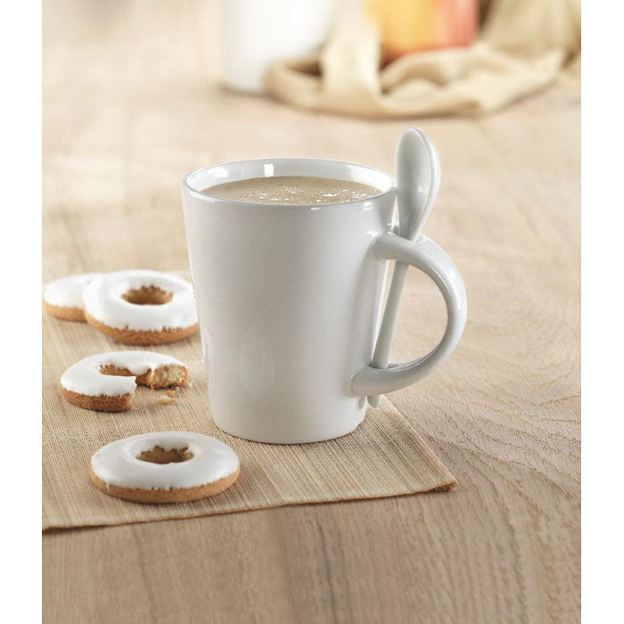 SUBLIMKONIK - Taza con cuchara de cerámica.
