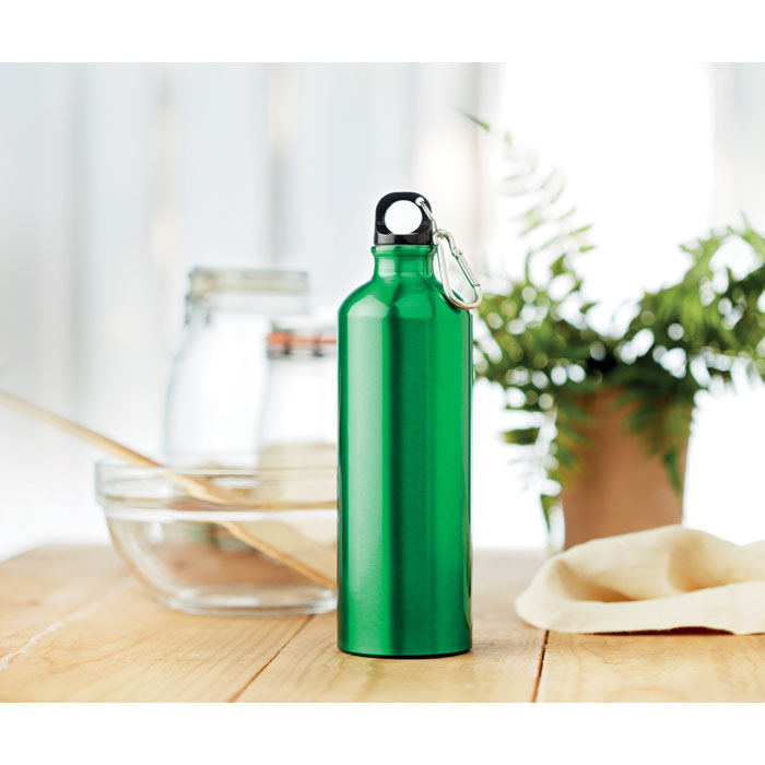 BIG MOSS. Botella de aluminio de 750 ml con mosquetón, ligera, antifugas