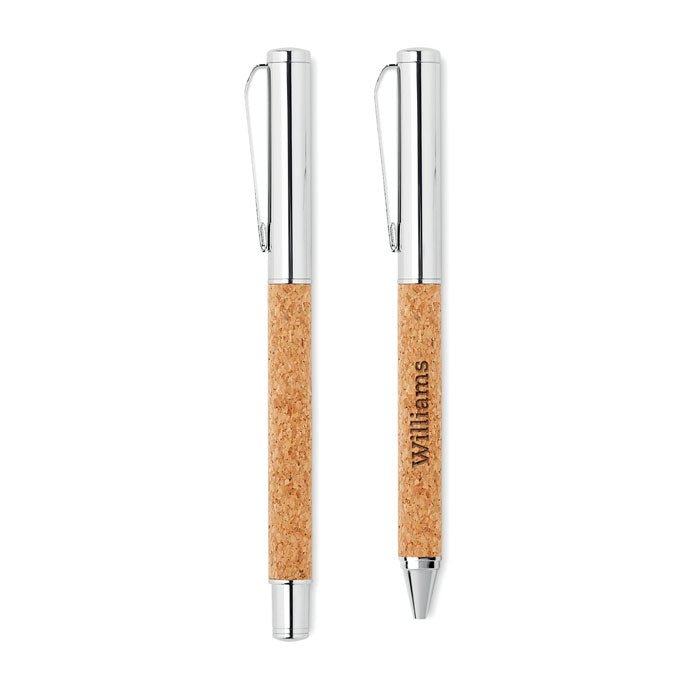 QUERCUS - Set bolígrafo y roller corcho