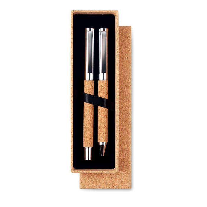 QUERCUS - Set bolígrafo y roller corcho