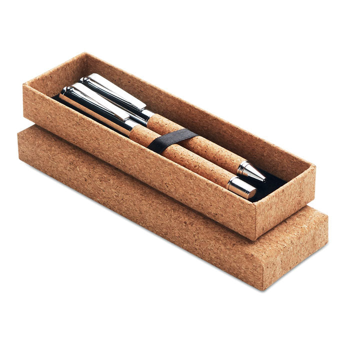 QUERCUS - Set bolígrafo y roller corcho