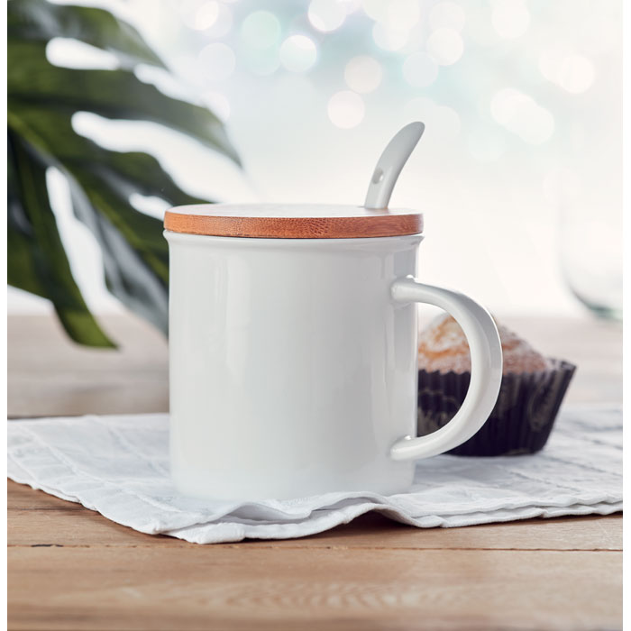 KENYA - Taza de porcelana con tapa