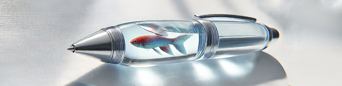 Boligrafo promocional con pez vivo dentro