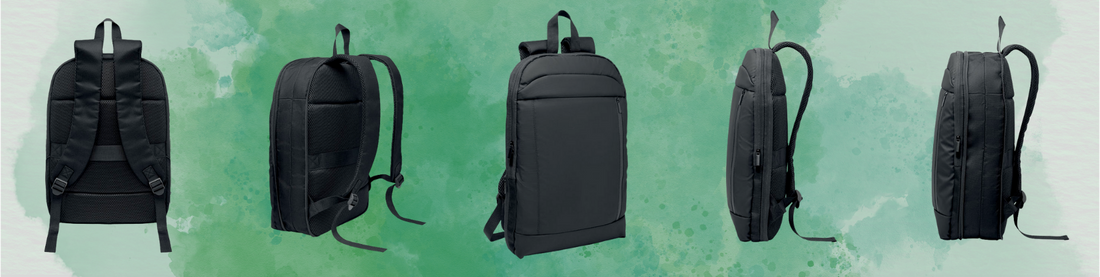 Mochila promocional negra extensible