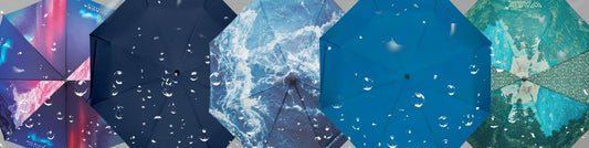 Paraguas promocionales abiertos