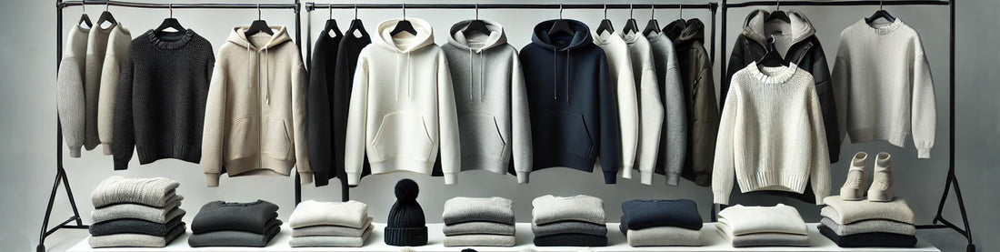 Textil promocional de inverno, sudaderas, gorros de punto y chaquetas