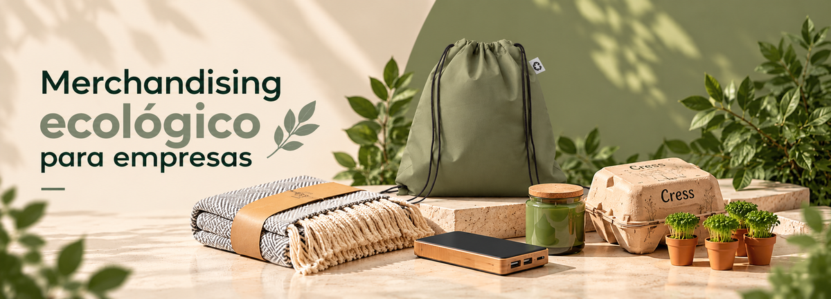 Merchandising ecológico para empresas: bolsas reutilizables, mantas y regalos promocionales