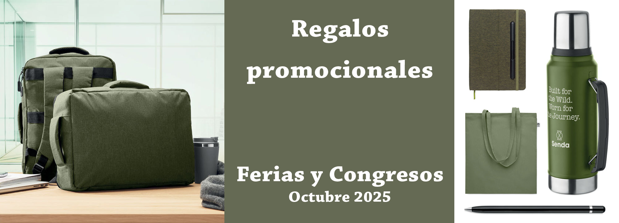 Banner con regalos promocionales para ferias y congresos