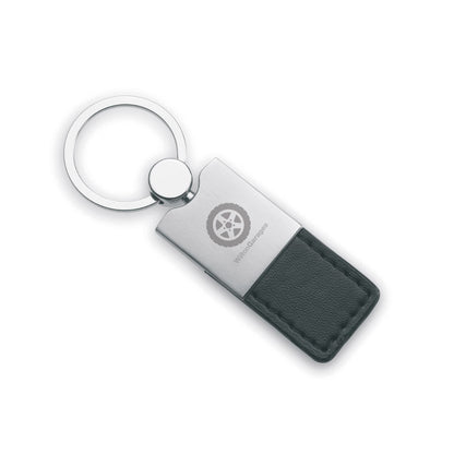 Llavero de metal y polipiel personalizado con logotipo