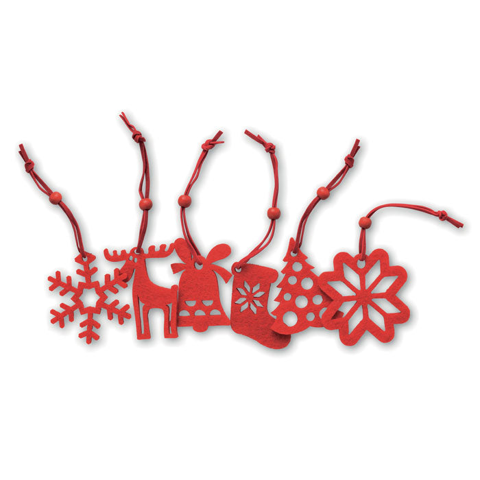 ROUGE - Set 6 adornos árbol en fieltro - Regalos Corporativos Personalizados · Clap Comunicacion