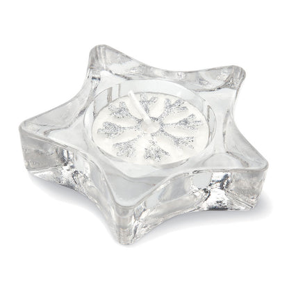 Porta velas de cristal con forma de estrella