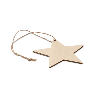 Colgante navideño en forma de estrella de madera MDF