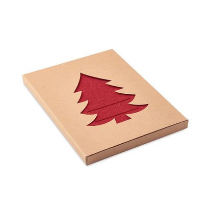 Juego de mesa navideño con porta cubiertos de fieltro