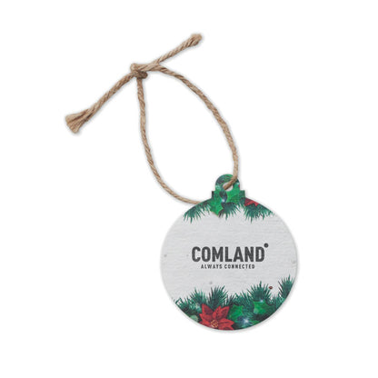Colgante navideño hecho de papel de semillas reciclado