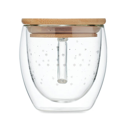 Taza con diseño navideño en cristal borosilicato