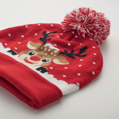 Gorro navideño de punto con detalle decorativo