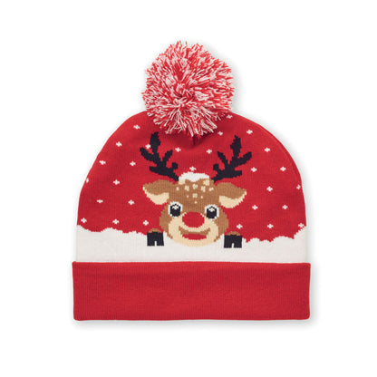 Gorro de punto suave con puño decorativo festivo