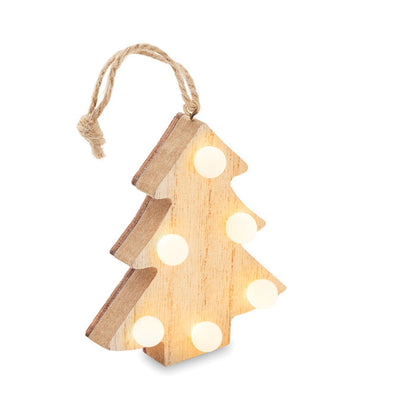 Árbol decorativo de madera con seis luces LED
