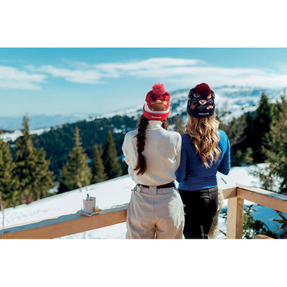 Gorro festivo de punto con borla y puño elástico