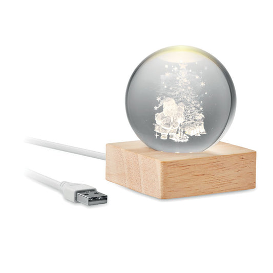 SANTA LIGHT - Bola de vidrio LED navideña